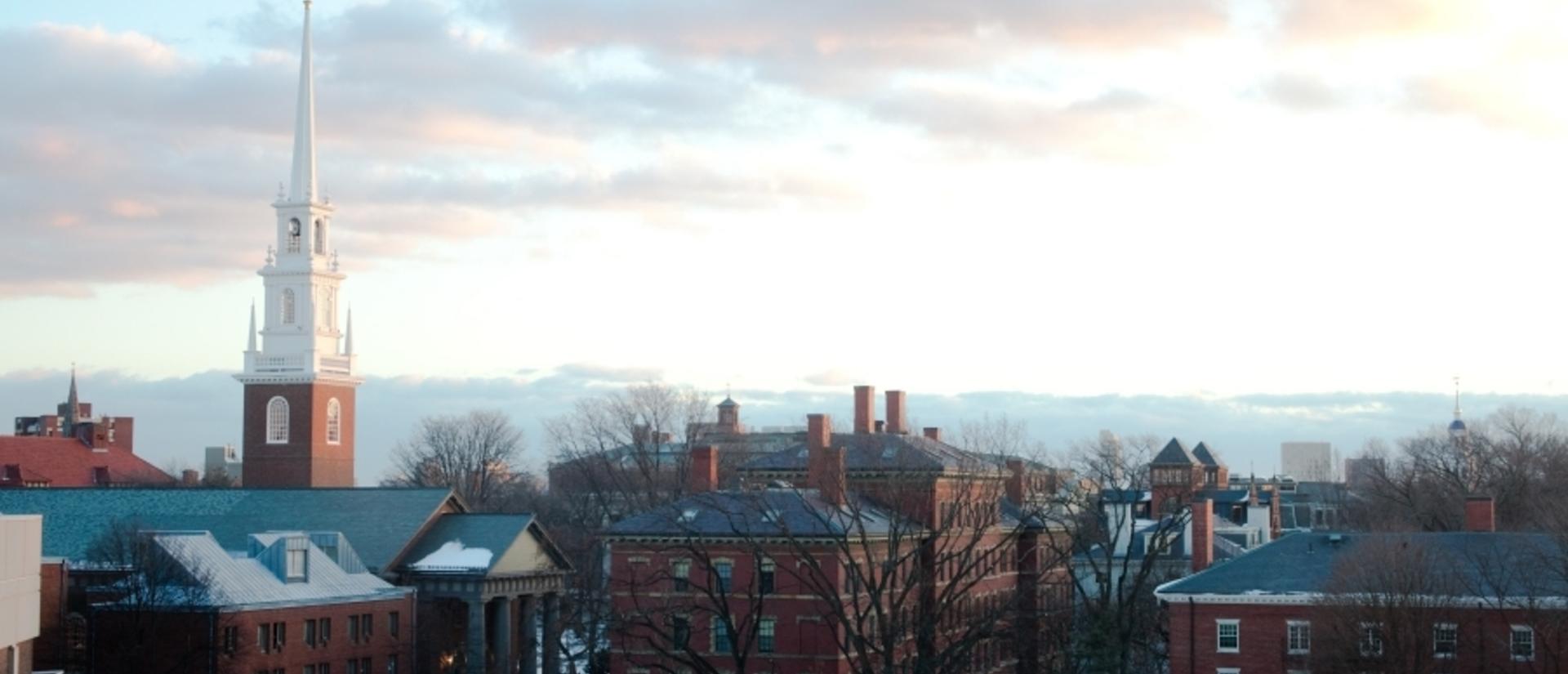Roof vista of Harvard buildings